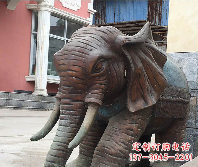 南阳动物大象公园铜雕摆件