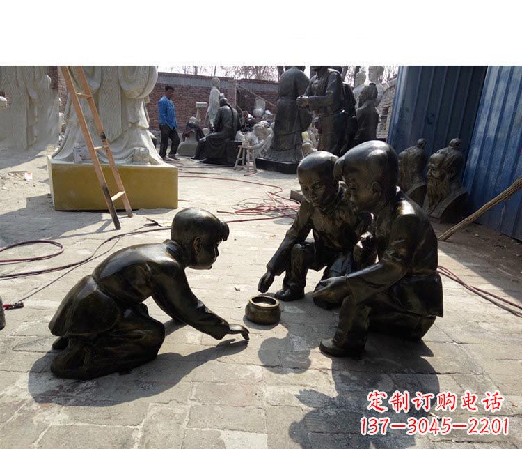 南阳斗蛐蛐铜雕 儿童系列