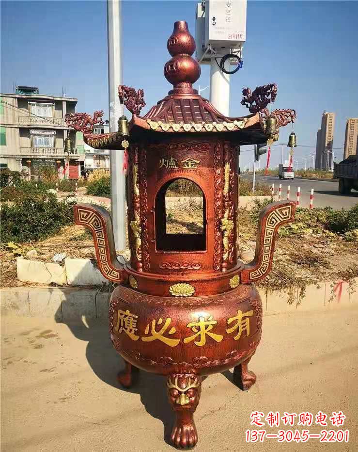 南阳杜浦精制铜香炉雕塑