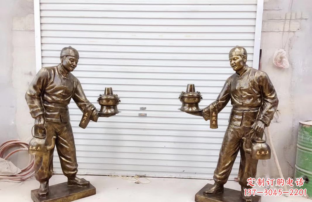 南阳店小二铜雕塑——传承传统铸造工艺
