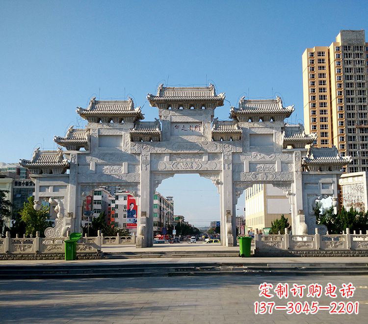 南阳精致锻铜牌坊雕塑