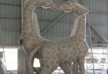 南阳大理石艺术精美长颈鹿雕塑