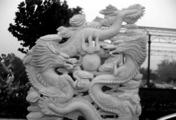 南阳精美大理石双龙雕塑
