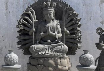 南阳宗教庙宇千手观音大理石雕塑