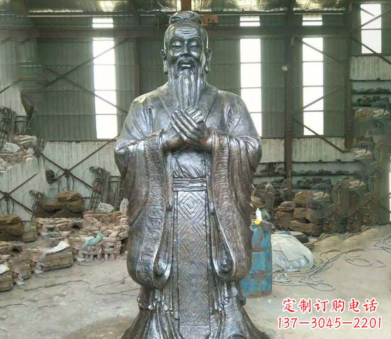 南阳锻铜校园老子人物雕塑,铸就永恒的追求
