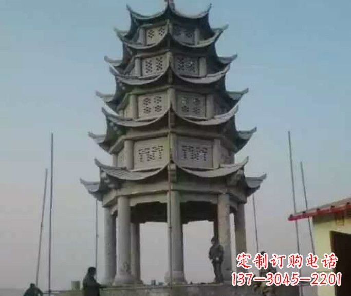 南阳多层八角凉亭石雕