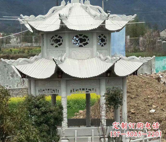 南阳多层仿古凉亭石雕 (2)