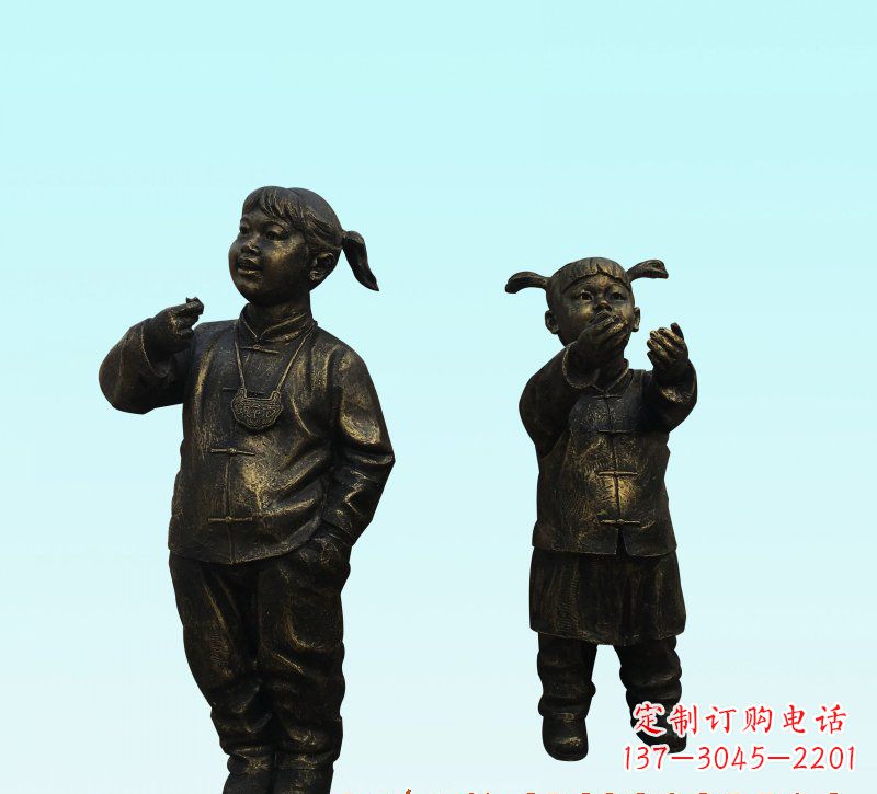 南阳儿童人物铜雕