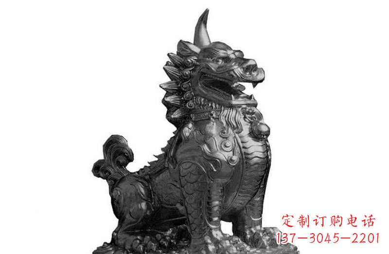 南阳独角兽铜雕塑,精美细腻传统工艺