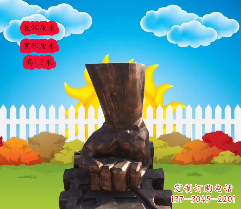 南阳法治拳头铜雕