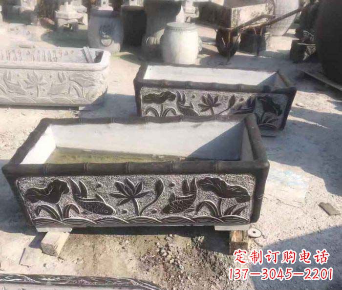 南阳方形仿古石水缸