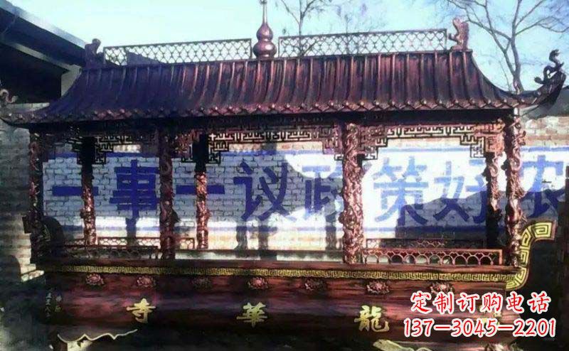 南阳方形寺庙香炉铜雕塑