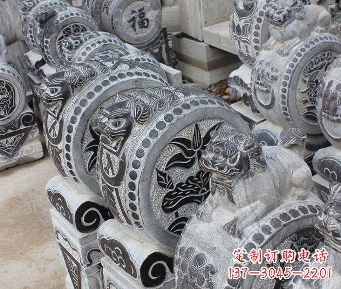 南阳仿古抱鼓石招财石门墩 (2)