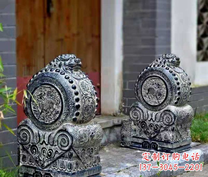 南阳仿古抱鼓石镇宅石门墩