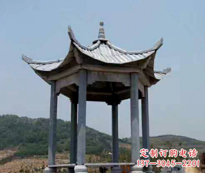南阳仿古六角凉亭石雕 (5)