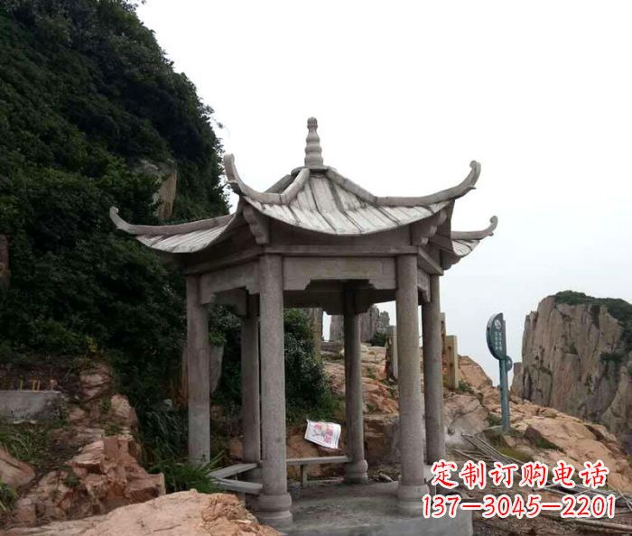南阳风格独特的仿古凉亭石雕