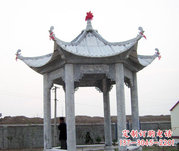 南阳仿古六角石雕凉亭