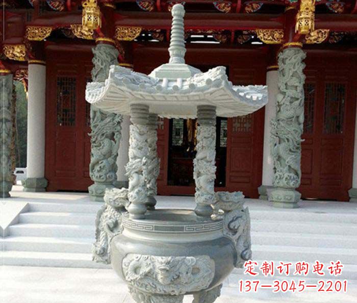 南阳中国古典仿古龙浮雕香炉雕塑