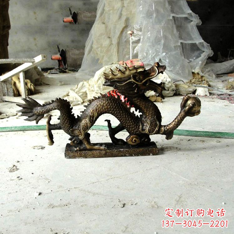 南阳精美仿古龙铜雕塑