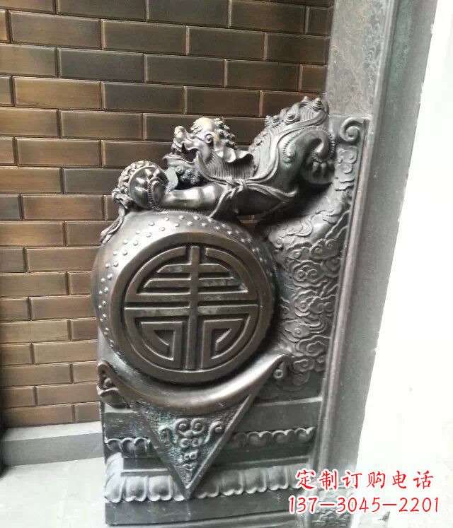 南阳精美仿古门墩铜雕