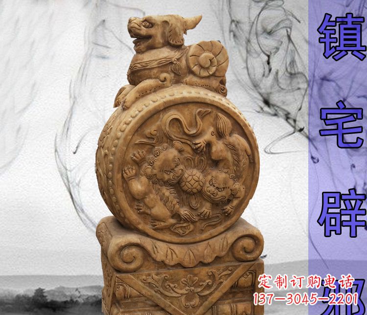 南阳仿古貔貅门墩镇宅辟邪石雕