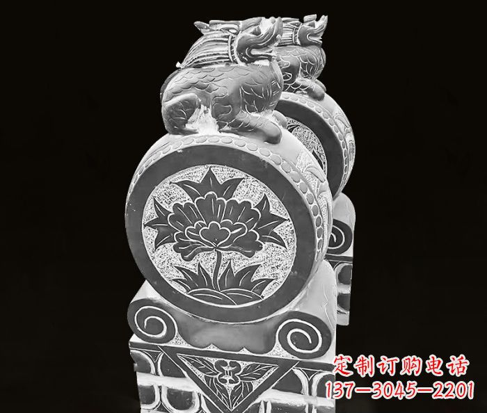 南阳仿古麒麟抱鼓石镇宅石门墩