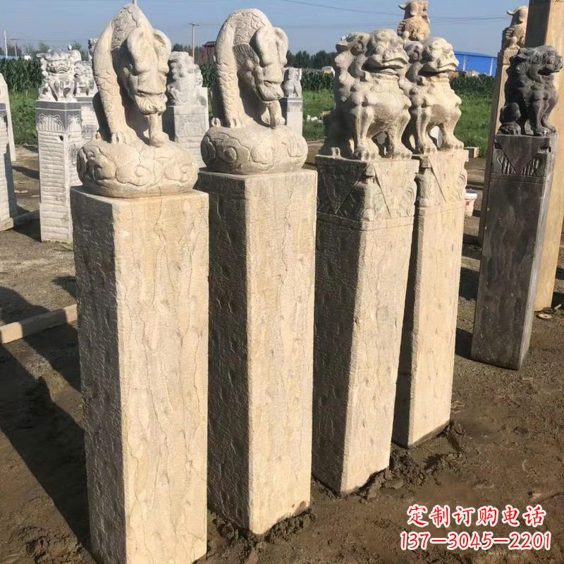 南阳仿古麒麟貔貅栓马柱