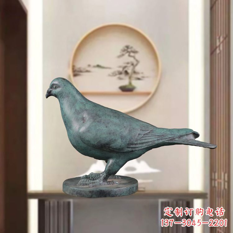 南阳精致雕刻青铜鸽子雕塑摆件