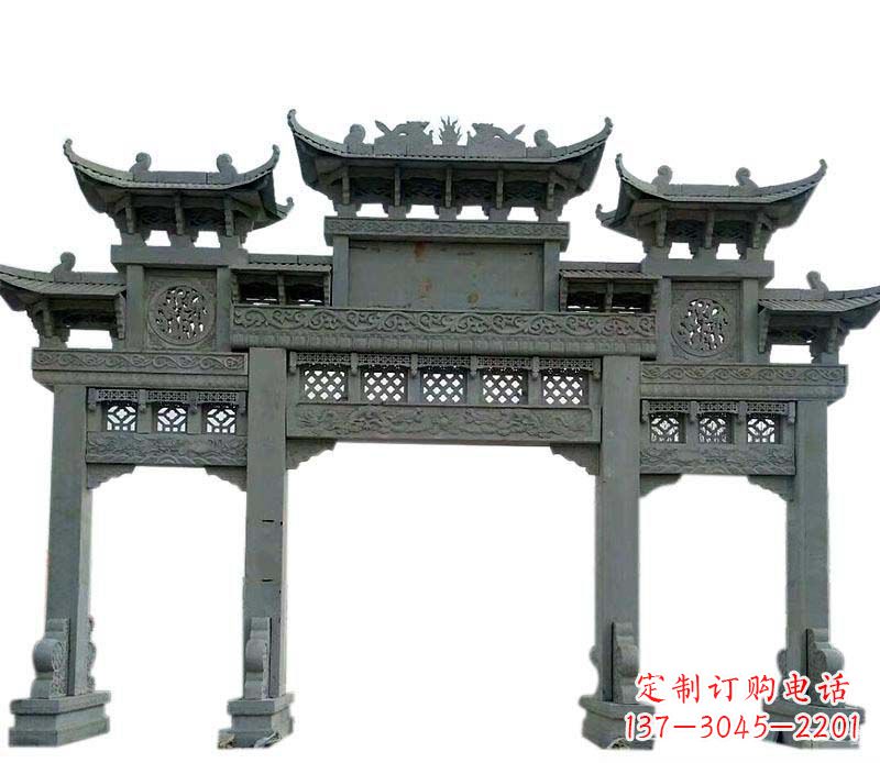 南阳精美的仿古大理石牌坊雕塑