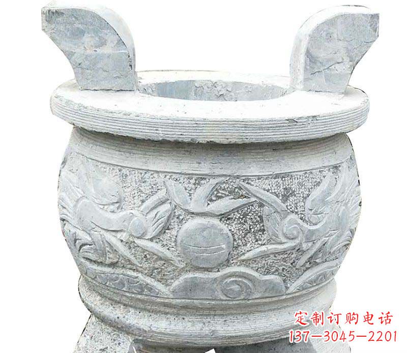 南阳精美仿古三足香炉石雕