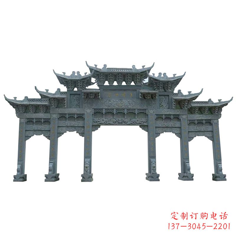 南阳中领雕塑牌楼石雕艺术定制的精美雕塑