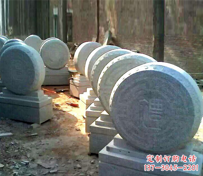 南阳仿古石门墩招财抱鼓石石雕 (2)