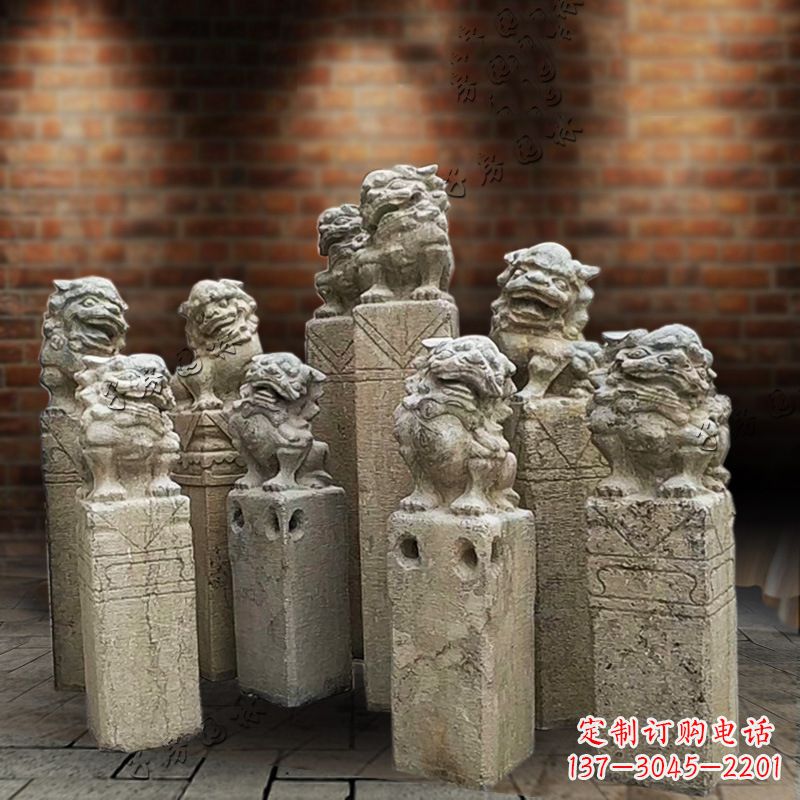 南阳仿古栓马柱雕塑