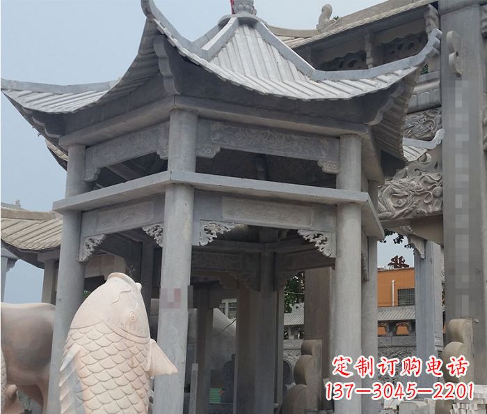 南阳仿古双层石雕凉亭 (3)