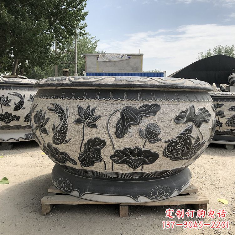 南阳仿古鱼缸花盆摆件