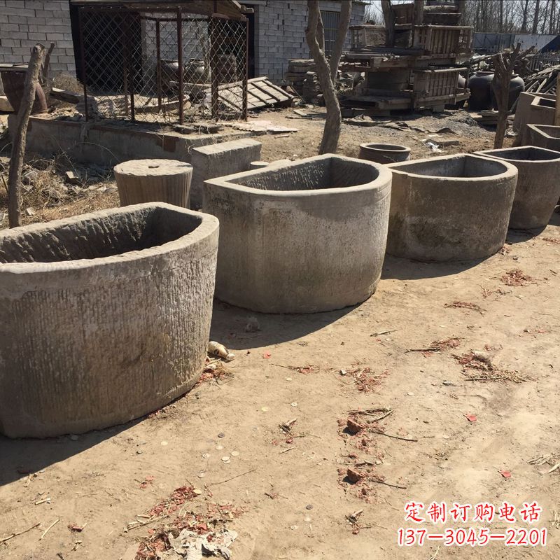 南阳仿古做旧弧形石槽