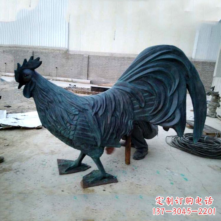 南阳仿古做旧铜雕公鸡
