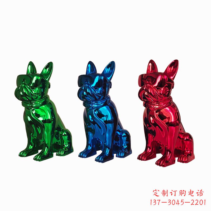 南阳仿琉璃斗牛犬生肖狗雕塑