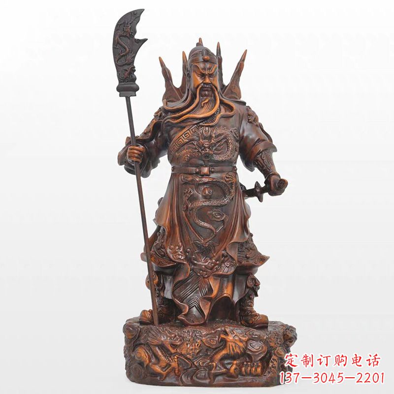 南阳精美关公铜雕像,古朴高雅