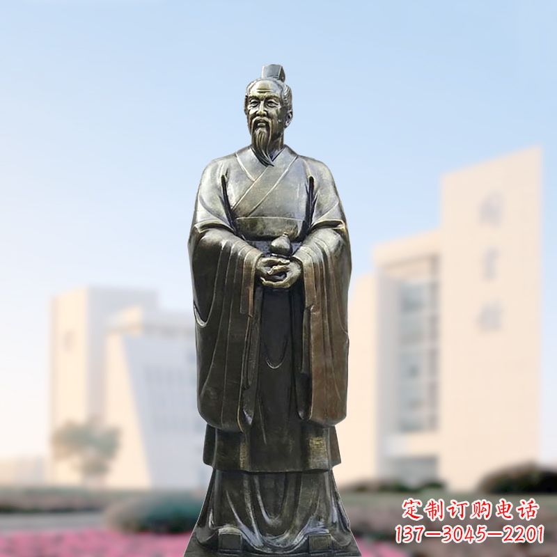 南阳仿铜玻璃钢扁鹊雕塑