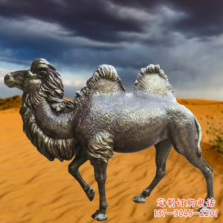 南阳仿铜骆驼玻璃钢动物雕塑