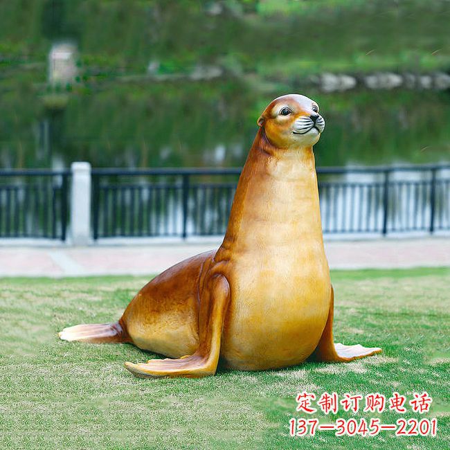 南阳仿真玻璃钢海豹雕塑,活力与艺术完美结合