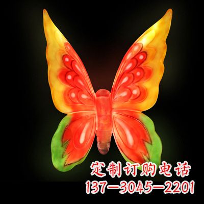 南阳艺术雕塑大号黄色发光蝴蝶