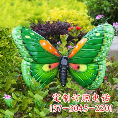 南阳精致魅力的绿色蝴蝶雕塑