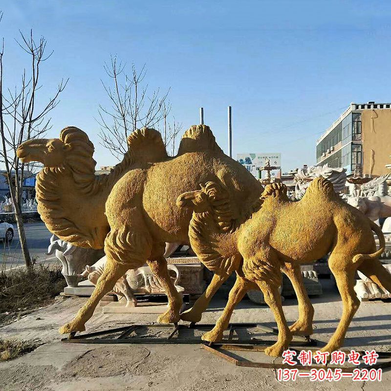 南阳精美玻璃钢骆驼雕塑