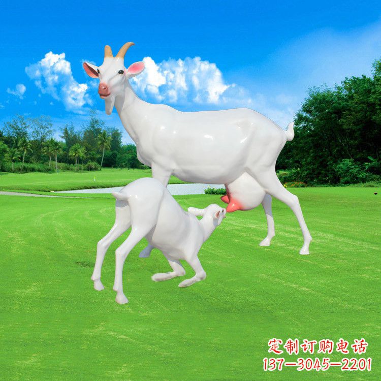 南阳精美仿真羊羔羊跪乳雕塑