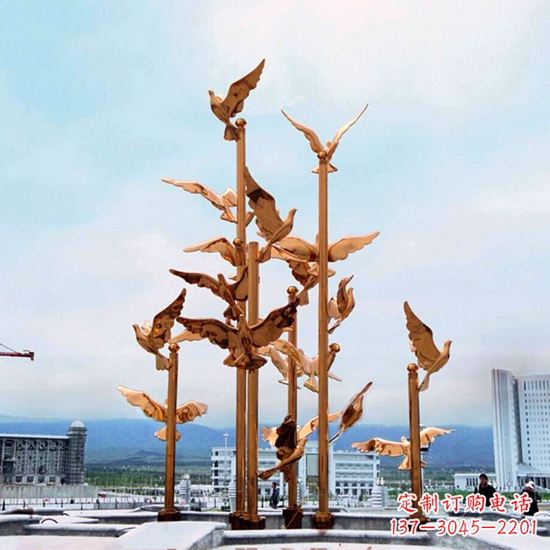 南阳放飞和平鸽雕塑