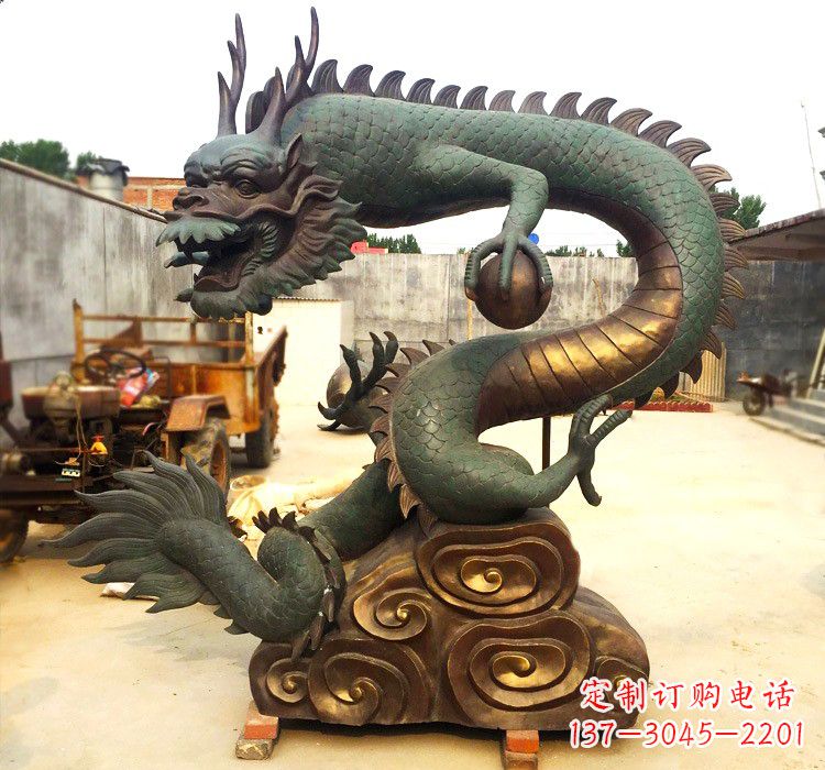 南阳精致铜雕飞龙珠