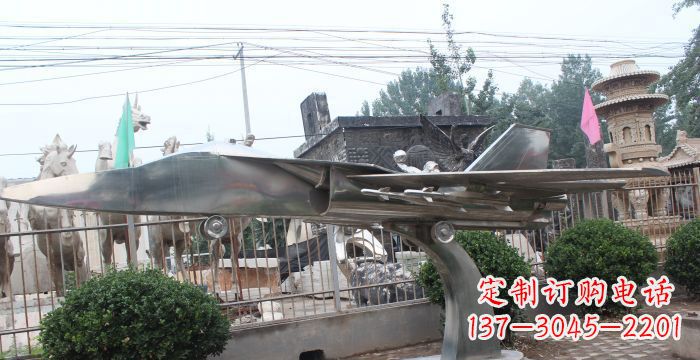 南阳中领雕塑精美不锈钢飞机雕塑