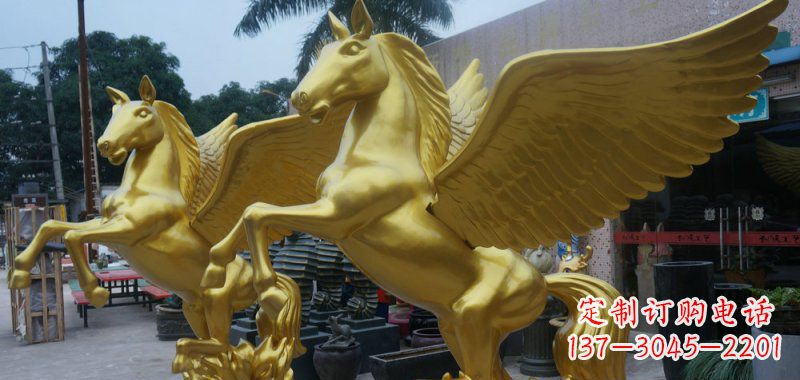 南阳飞马玻璃钢仿铜动物雕塑